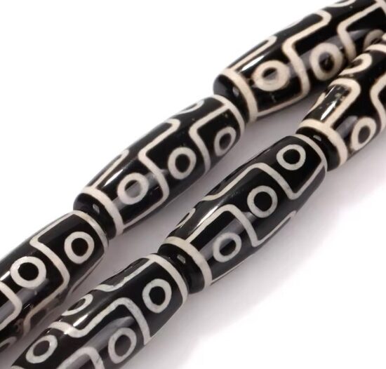 Tibetas 9 acu dzi pērles aproce (MELNA)